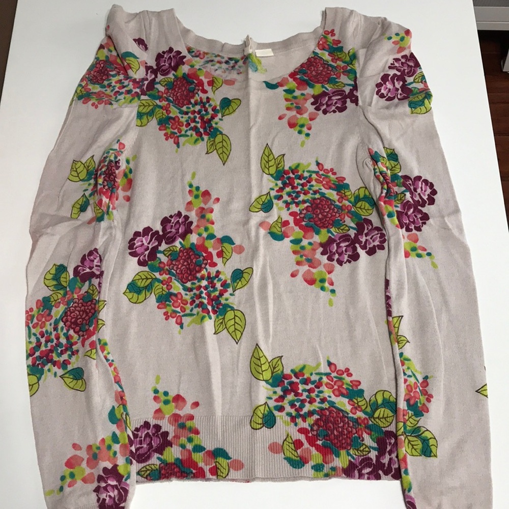 Gray Floral Sweater